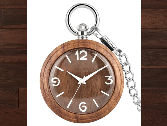 Walnut Wood 木製懐中時計