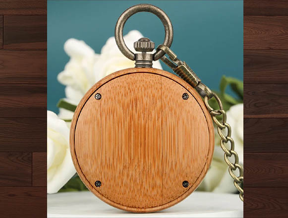 Bamboo  木製懐中時計裏蓋